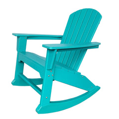 38" Blue Heavy Duty Plastic Rocking Chair