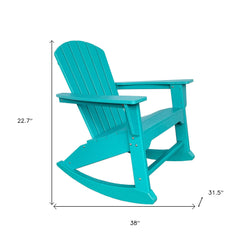 38" Blue Heavy Duty Plastic Rocking Chair