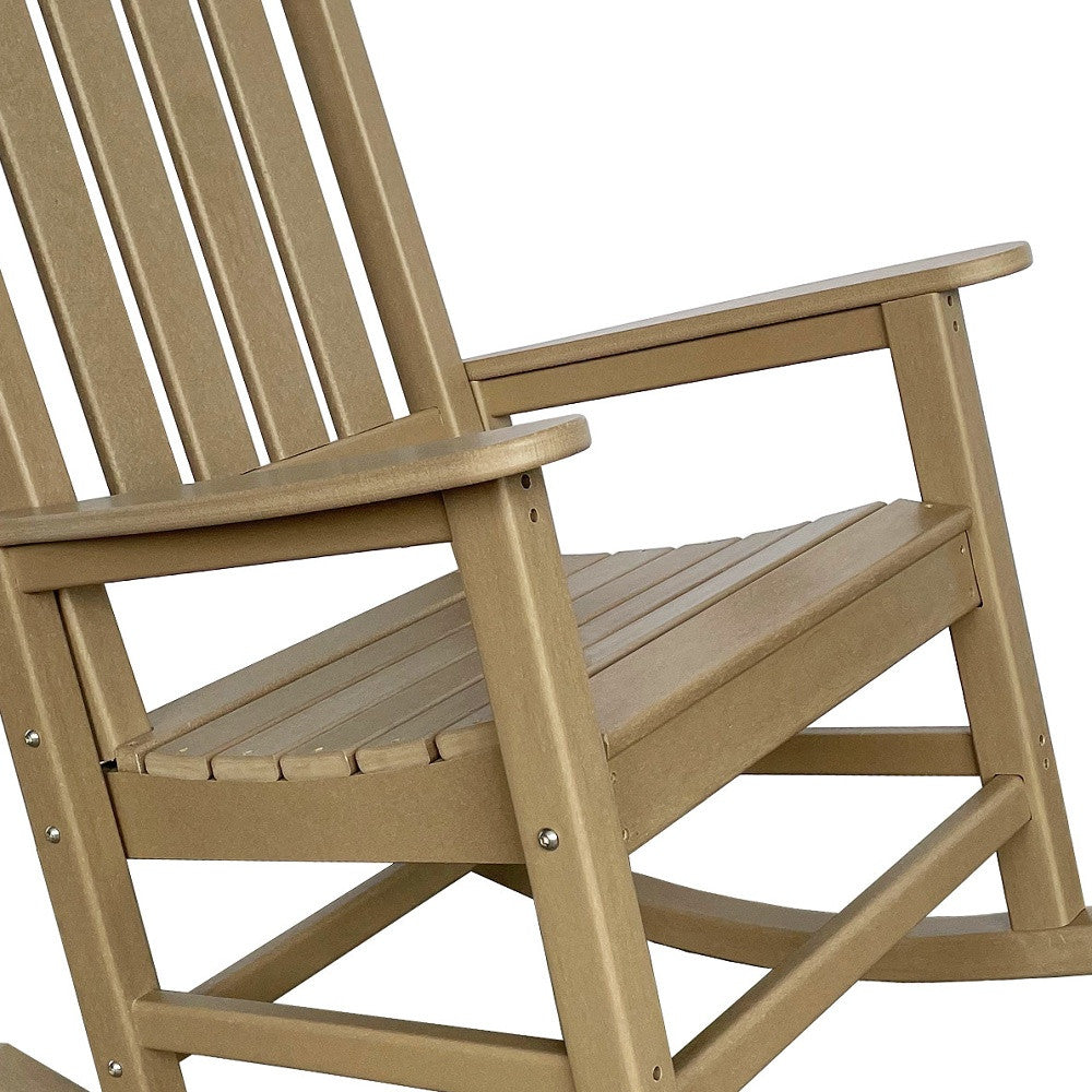 42" Sandy Brown Heavy Duty Plastic Rocking Chair