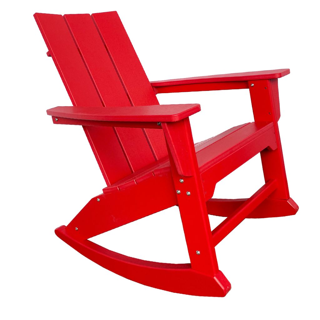 38" Red Heavy Duty Plastic Rocking Chair