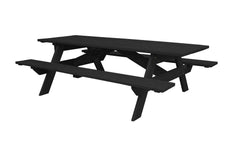 94" Charcoal Solid Wood Outdoor Picnic Table