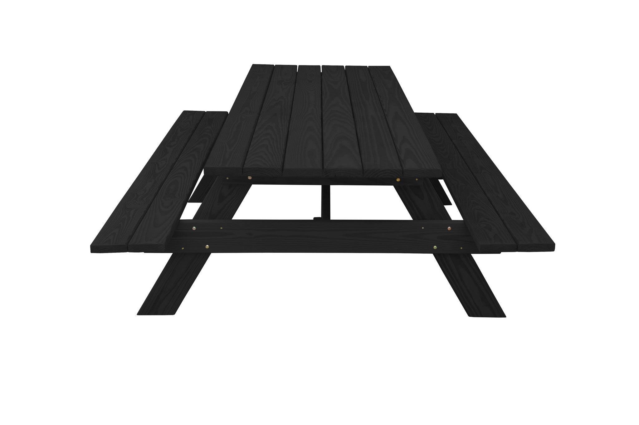 94" Charcoal Solid Wood Outdoor Picnic Table