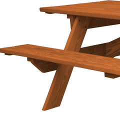 94" Cedar Chest Solid Wood Outdoor Picnic Table