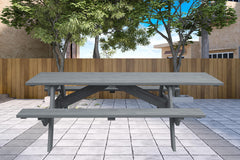 94" Gray Solid Wood Outdoor Picnic Table