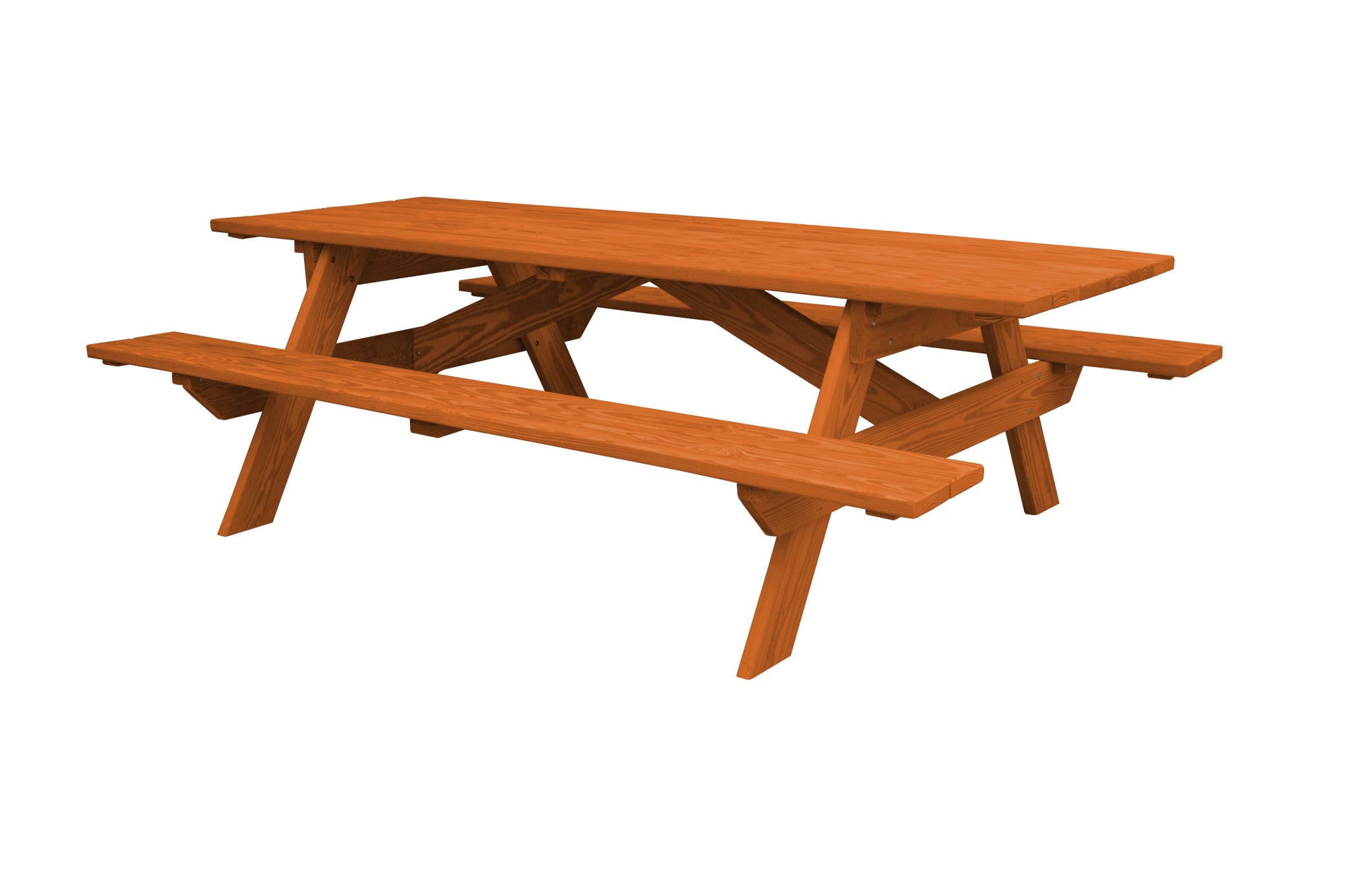 94" Redwood Solid Wood Outdoor Picnic Table