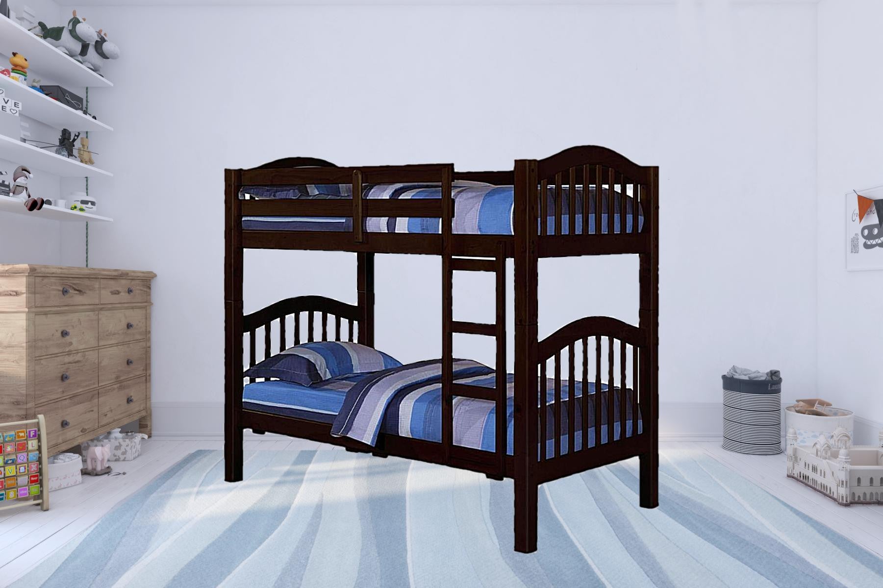 Dark Brown Twin Contemporary Bunk Bed