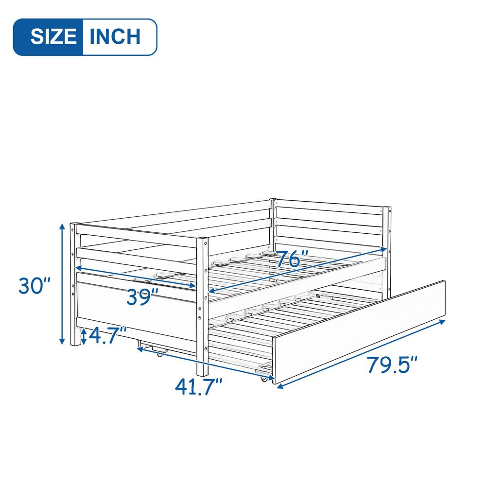 White Twin Bed with Trundle