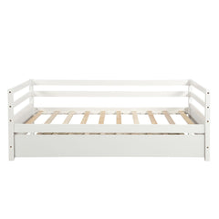 White Twin Bed with Trundle