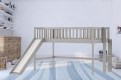 Gray Twin Traditional Manufactured Wood and Solid Wood Bunk Bed