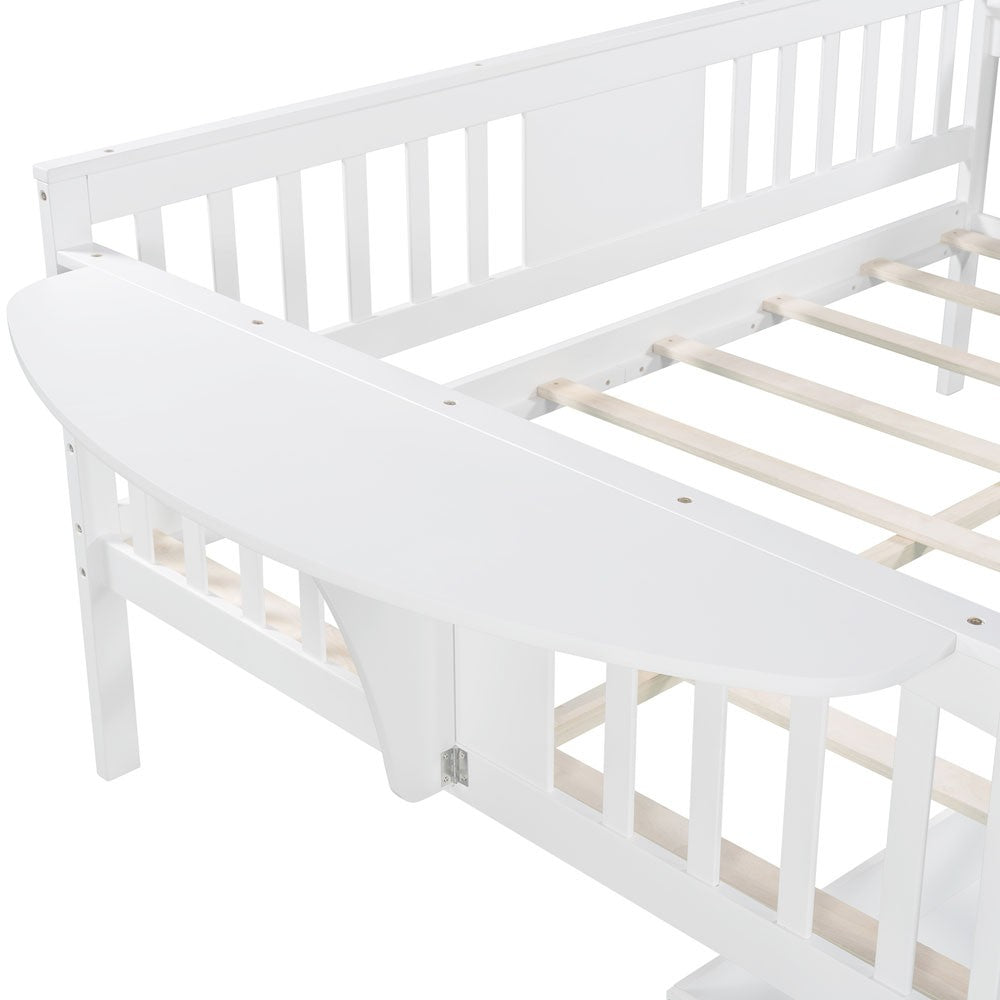 White Solid and Manufactured Wood Full Bed