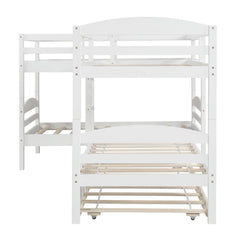 White Twin Contemporary Manufactured Wood and Solid Wood Bunk Bed