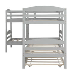 Gray Twin Contemporary Manufactured Wood and Solid Wood Bunk Bed