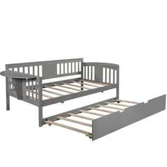 Gray Twin Bed with Trundle