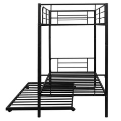 Black Twin over Twin Traditional Steel Bunk Bed