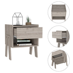 Sleek and Trendy Light Grey Bedroom Nightstand