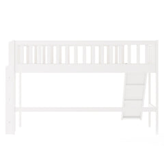 White Twin Traditional Manufactured Wood and Solid Wood Bunk Bed