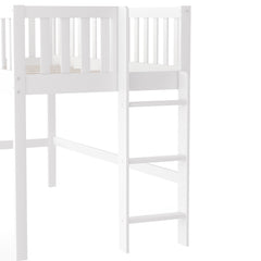 White Twin Traditional Manufactured Wood and Solid Wood Bunk Bed