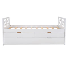 White Twin Bed with Trundle