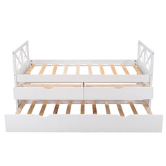 White Twin Bed with Trundle