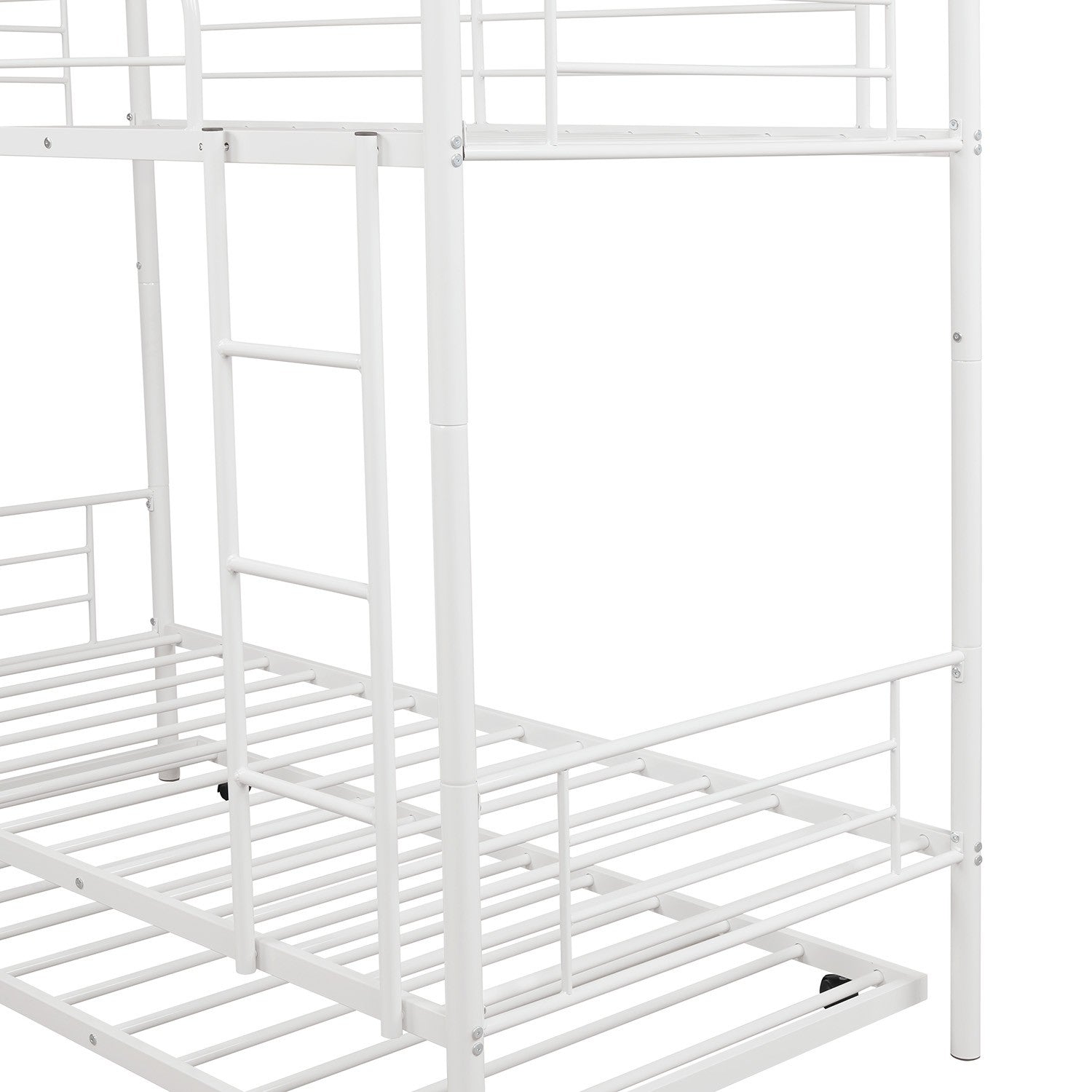 White Twin over Twin Traditional Steel Bunk Bed