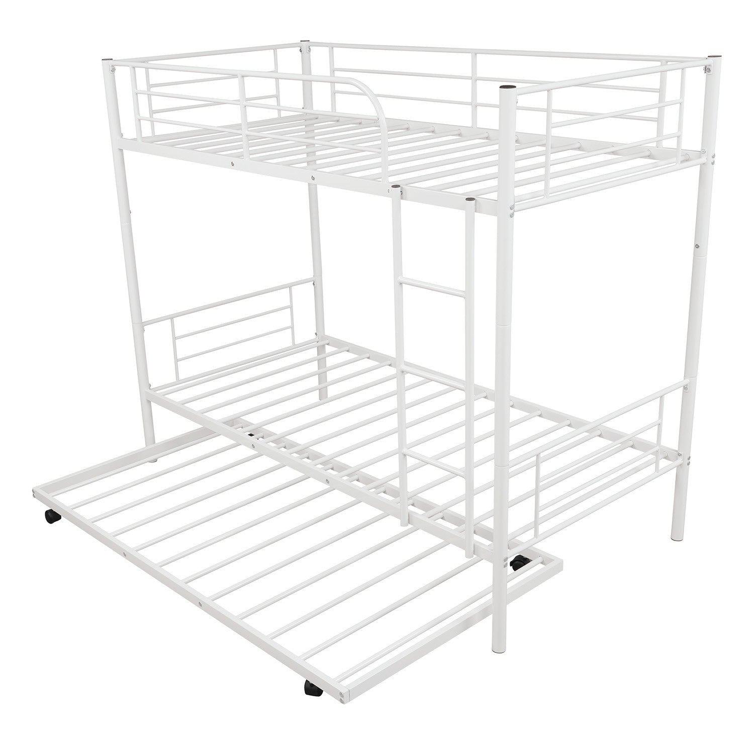 White Twin over Twin Traditional Steel Bunk Bed