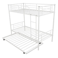 White Twin over Twin Traditional Steel Bunk Bed