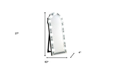 63" Mirrored & Faux Diamonds Cheval Standing Mirror