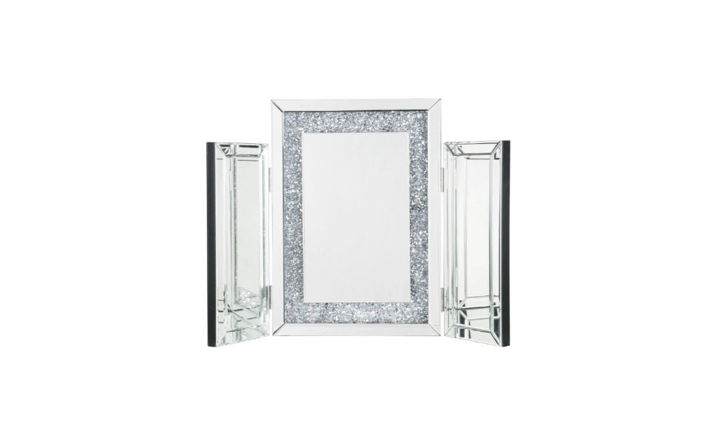 22" Mirrored & Faux Diamonds Accent Mirror