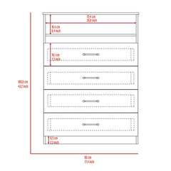 47" White Four Drawer Dresser