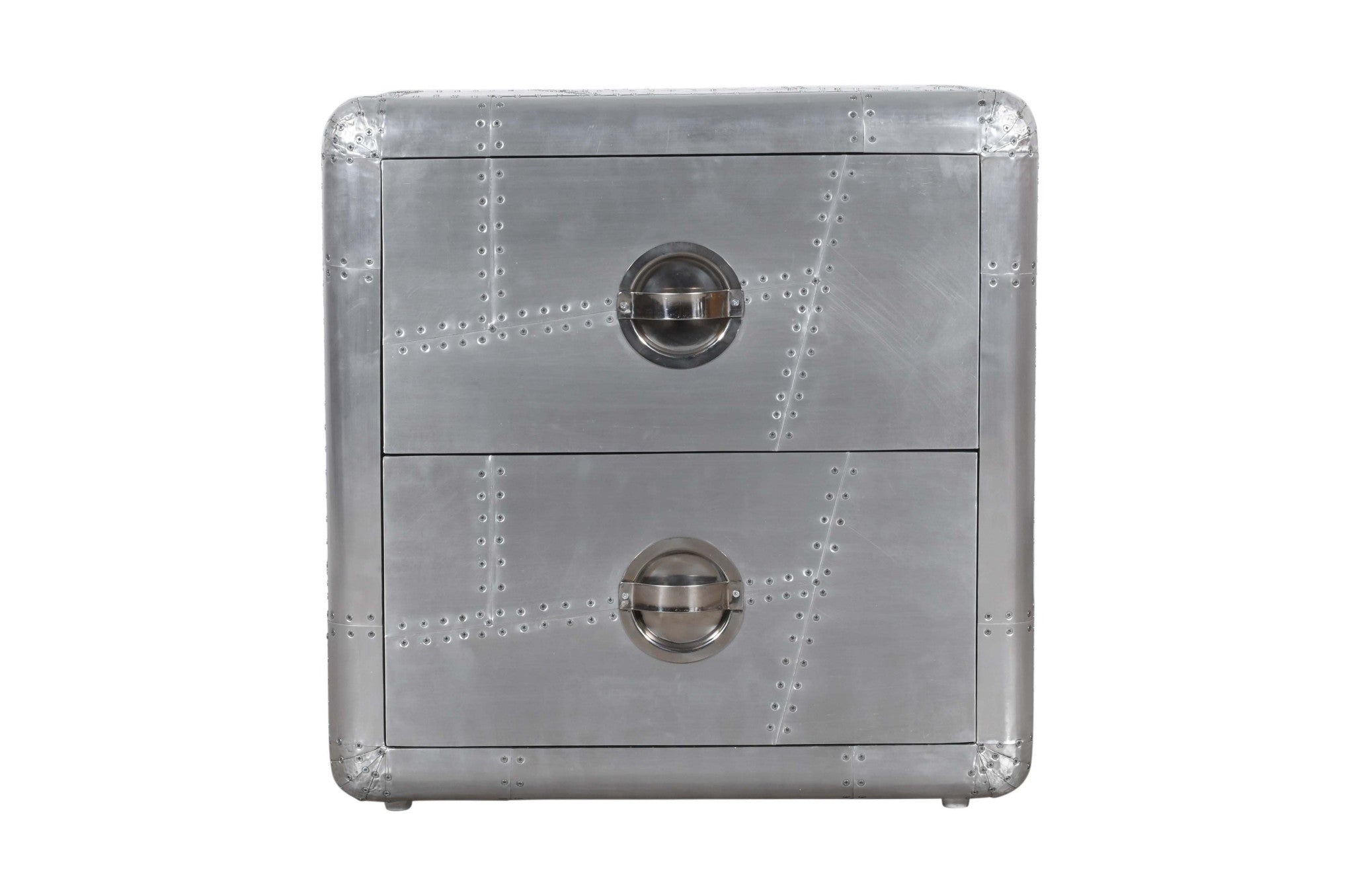 24" Silver Two Drawer Nightstand
