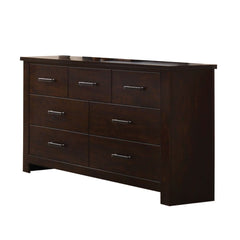 55" Mahogany Seven Drawer Double Dresser