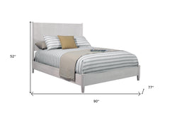 Gray Solid and Manufactured Wood California King Bed