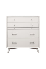 38" White Solid Wood Four Drawer Chest