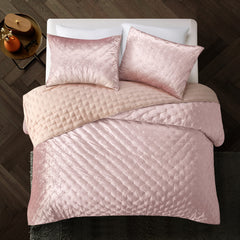 Blush King Polyester 220 Thread Count Washable Down Comforter Set