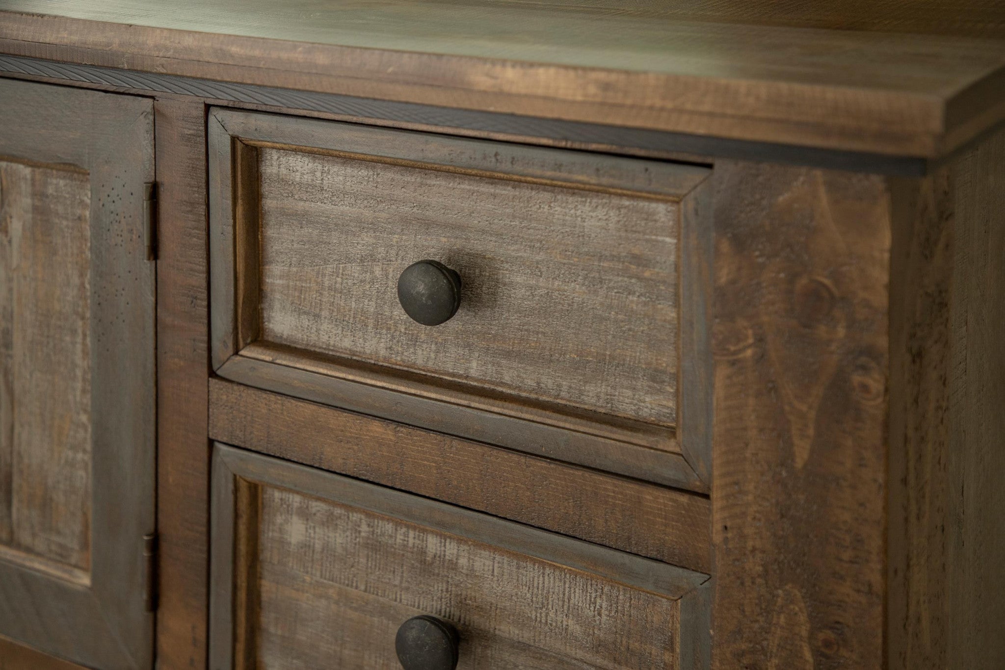 63" Brown Solid Wood Six Drawer Triple Dresser