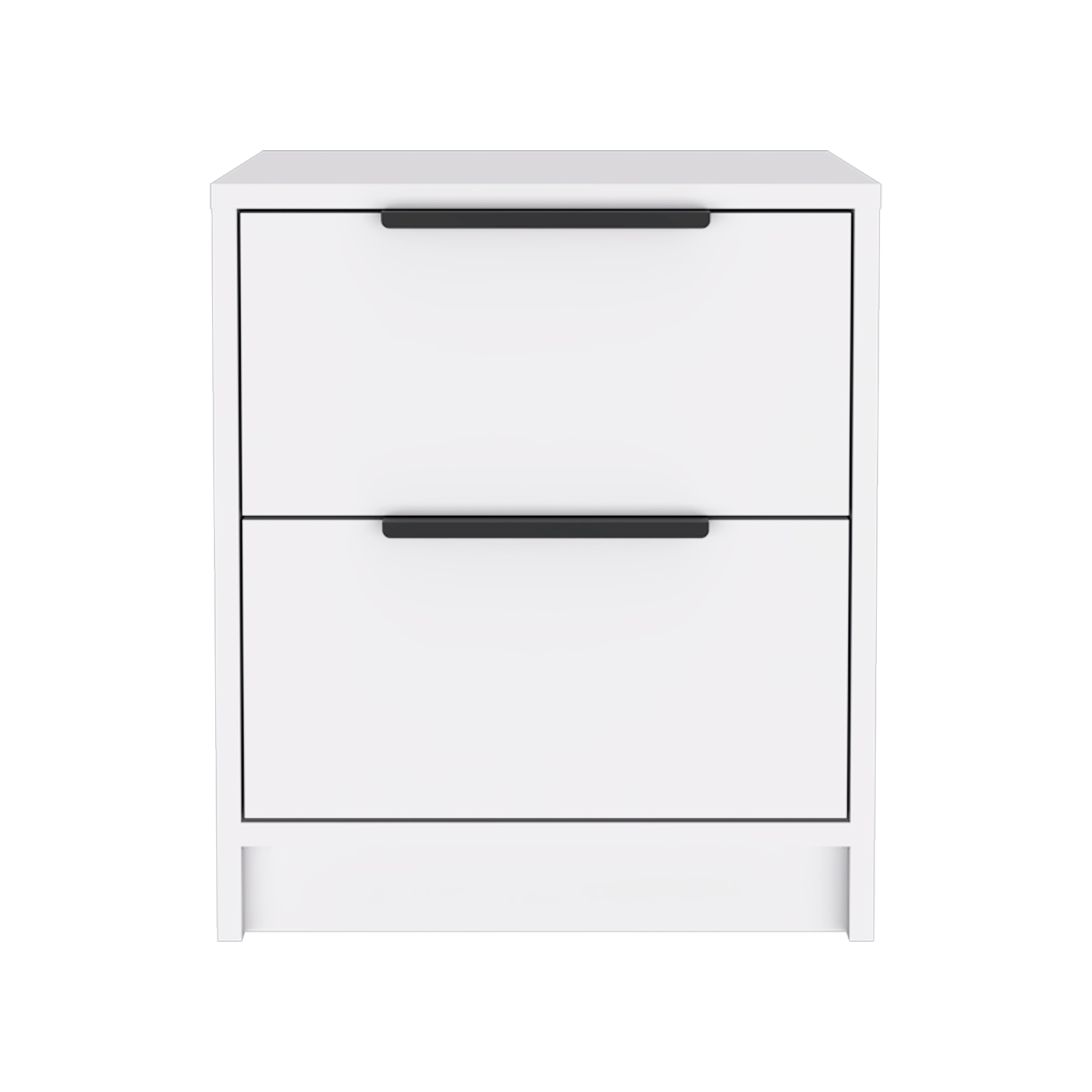 19" White Two Drawer Faux Wood Nightstand