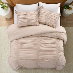 Blush Twin Polyester 180 Thread Count Washable Down Comforter Set