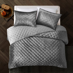 Gray King Polyester 220 Thread Count Washable Down Comforter Set