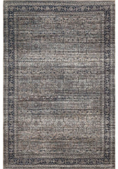 5' x 8' Brown and Blue Oriental Printed Distressed Area Rug
