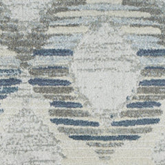 10' x 13' Blue and Ivory Geometric Area Rug