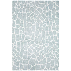 5' x 8' Gray and Ivory Animal Print Handmade Non Skid Area Rug