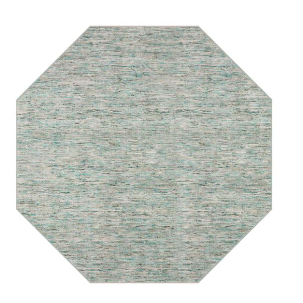 10' Green and Ivory Octagon Wool Hand Loomed Area Rug