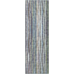 12' Blue and Ivory Ombre Hand Tufted Runner Rug