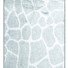 8' Gray and Ivory Animal Print Handmade Non Skid Runner Rug