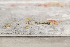 2' x 3' Gray and Blue Abstract Washable Non Skid Area Rug