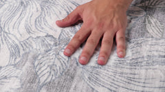 5' x 8' Gray and Beige Floral Area Rug
