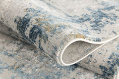 13' Blue and Gray Abstract Washable Non Skid Area Rug