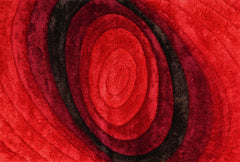 5' x 7' Red and Black Shag Hand Tufted Area Rug