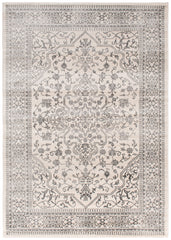 5' x 8' Ivory and Gray Oriental Area Rug
