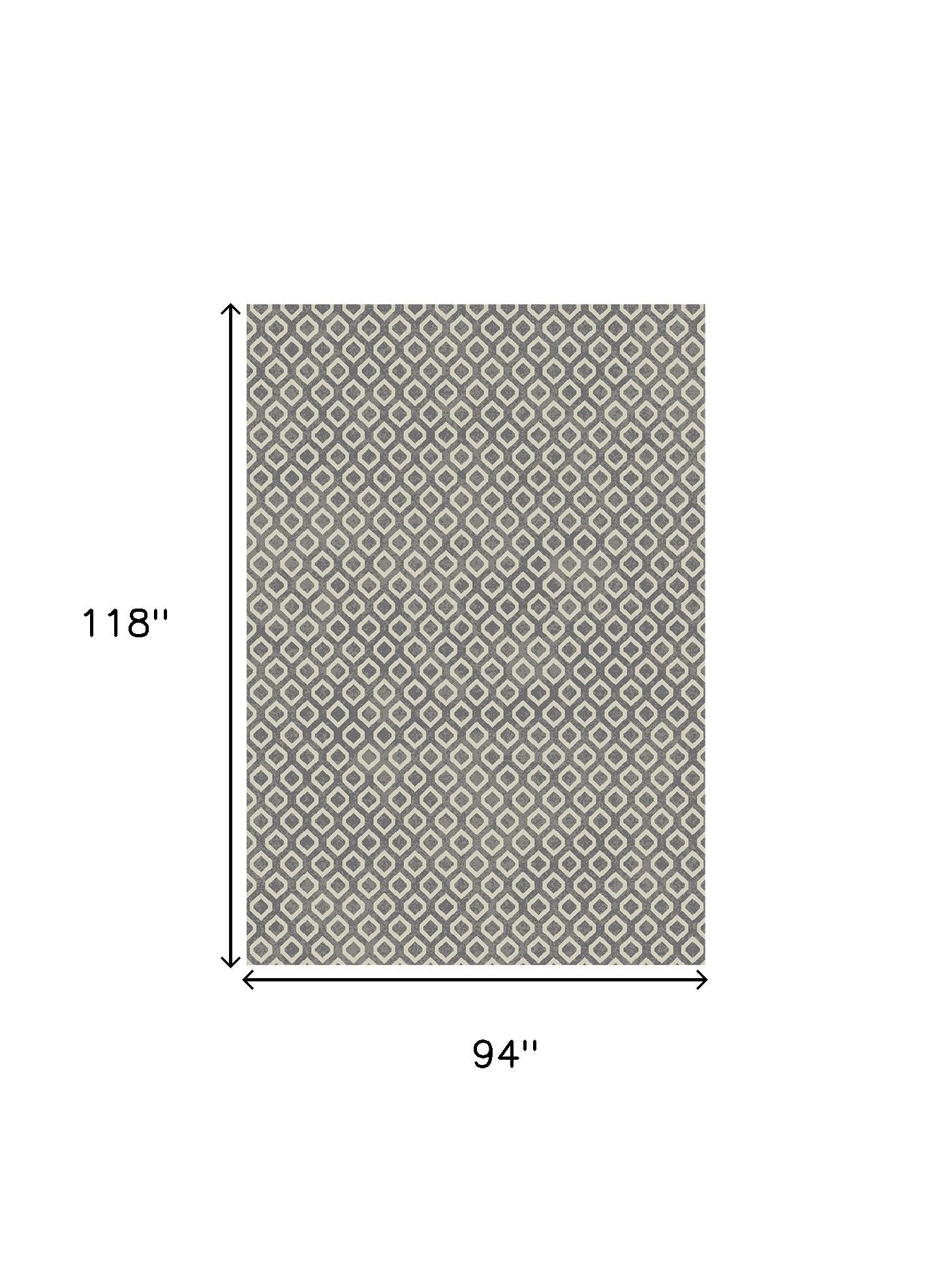 8' x 10' Beige and Gray Geometric Area Rug